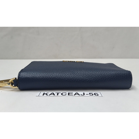 Michael Kors Jet Set Travel Navy Blue Leather Zip Around Phone Case Wallet - NWT - Picture 7 of 16